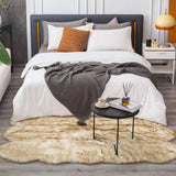 Yeknu  White Faux Fur Sheepskin Rug, 4x6 Feet, Soft Fluffy Area Rug for Bedroom, Living Room, Nursery with Brown Tips