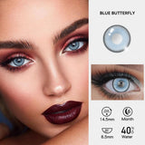 Yeknu  2pcs/pair New Cosplay Contact Lenses for Eyes Makeup Pupils Cosmetics Blue Eye Color Lenses for Myopia Lens 14.2/14.5mm