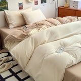 Yeknu  New Duvet Cover Super Soft Pure Color Wash Quilt Cover 4-piece Bedding Set 3-piece Dormitory 180x220 200x230 Skin-friendly