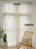 Yeknu  Hand-woven Macrame Cotton Door Curtain Tapestry Wall Hanging Art Tapestry Boho Decoration Bohemia Wedding Backdrop Tapestry