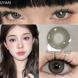 Yeknu  2pcs/pair Yearly Colored Contact Lenses Natural Green Lens Fashion Pupils Beauty gray Contact Lenses for Eyes