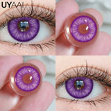 Yeknu  1 Pair Halloween Purple Colored Eye Contacts Anime y2k Color Lenses
