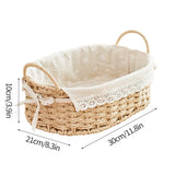 Yeknu  Imitation Rattan Rattan Storage Baskets Vegetable Fruit Home Decoration Hand-woven Baskets Toy Storage Multi-Purpose