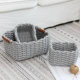 Yeknu  Woven Storage Basket, Nordic Style Dressing Table,torage Cotton Rope Storage Basket, Wardrobe Cotton Rope Weaving