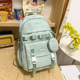 2 Piece Fashion Cute Student School Bag Casual Large Capacity Waterproof Backpack Woman Book Bag Girl