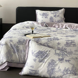 Yeknu  Luxury Organic Bamboo Soft Silky Printing Bedding Set Single Double Queen King Size Duvet Cover Flat/Fitted Bed Sheet Pillowcase