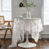 Yeknu  Table Cloth Cake Photography Background Embroidery Prop Cloth White Tablecloth