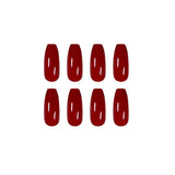 Yeknu  24pcs Red Sexy Style Press on Nail Solid Color Artificial Fake Nails Seamless Removable False Nail