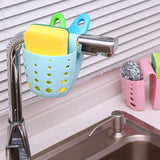 Yeknu  Kitchen Sink Hollow Drainage Hanging Basket Double Silicone Brush Sponge Hanging Bag Sundries Faucet Drainer Kitchen Tools