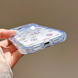 Yeknu  Transparent Colorful Butterfly Flowers Phone Case For iPhone 17 16 ProMax Cases 15pro 14 Pro max Luxury IMD Back Cover funda