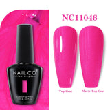 Yeknu  15ml Orange Color Nail Gel Polish Semi Permanent Red Pink Gellack Nail Art Salon Soak Off UV LED Glitter Nail Gel Varnish