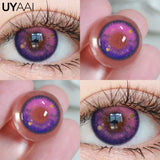Yeknu  1 Pair Halloween Purple Colored Eye Contacts Anime y2k Color Lenses