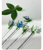 Yeknu  Japanese Style Milk Dessert Bell Orchid Glass Spoon Colorful Transparent Glass Cute Long Handled Coffee Stirring Spoon
