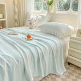 Yeknu New 100% Bamboo Fiber Cooling Blanket Natural Plant Striped Summer Blankets Jacquard Lightweight Breathable Duvet Thin Quilt