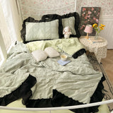 Yeknu  new seersucker chiffon lace washed cotton summer cool quilt four-piece air conditioner quilt three-piece summer quilt set