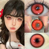 Yeknu  2PCS Halloween Color Contact Lenses with Prescription Cosplay Blue Contact Lens Covering Pupils Beauty Eyes Cosmetics
