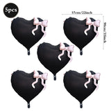 Yeknu  Heart-shaped Foil Balloon with Bow for Women Birthday Party Weddings Baby Shows Valentine's Day Anniversary Photograph  Decor