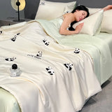 Yeknu  new washed ice silk summer quilt four-piece air conditioner quilt four-piece summer cool ice silk summer quilt