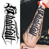 Yeknu  1pc Dark Style Text Arm Waterproof Temporary Tattoo, Long-Lasting 1-2 Weeks, Realistic Semi-Permanent Fake Tattoo