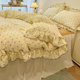 Yeknu  Fresh Botanical Floral Bedding Set for Kids and Adults, Leaves, Flower Duvet Cover, Pillowcases, Soft Washed Cotton, Home Textil