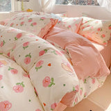 Yeknu  Ultra-Soft Wrinkle Gauze Washed Cotton Bedding Set: Ins Printed Duvet Cover, Sheets | 3/4 Pcs for Dorm & Home