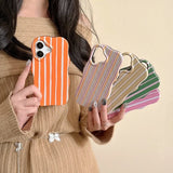 Yeknu  Fashion Glossy Double Color Stripes Case for iPhone 12 13 14 15 16 17 Pro Max 17 Air Color Collision Ultra Thin Shockproof Cover