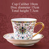 Yeknu  Creative Floral Pattern Cute Cups, Household Office Items Porcelain Water Mug, Minimalist style Coffee Cup and Plate Combination