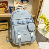 2 Piece Fashion Cute Student School Bag Casual Large Capacity Waterproof Backpack Woman Book Bag Girl