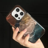 Yeknu  Luxury Ink Wash Dizzying Pattern Phone Case For Iphone 17 air 16 Pro Max Cases 15pro 14 13 Promax Vintage IMD Back Cover