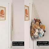 Yeknu  Stuffed Animal Storage Macrame Hammock, Large - Boho Room Decor Toy Storage Corner Hanging Plushie Stuffed Animal Net Organizer
