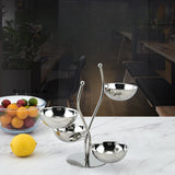 Yeknu  Stainless Steel Snack Tray Bar Ktv Fruit Dish Metal Fruit Plate Dim Sum Dish Dried Fruit Candy Rack Partition Dessert Snack Rack