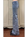 Yeknu  Autumn Winter Women Vintage Low Rise Flare Denim Pants Y2k Japanese Streetwear Bootcut Jeans Baggy Bell Bottom New In