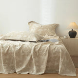 Yeknu  Luxury Cotton and Linen Bed Sheet Sets High Quality Skin Friendly Flat Sheet 2 Pillowcases for All Seasons Queen King Bedclothes