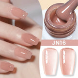 Yeknu  10ml Jelly Nude Gel Nail Polish Crystal Translucent Coffee Soak Off Semi-Permanent Varnish Base Top Coat Manicure