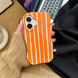 Yeknu  Fashion Glossy Double Color Stripes Case for iPhone 12 13 14 15 16 17 Pro Max 17 Air Color Collision Ultra Thin Shockproof Cover
