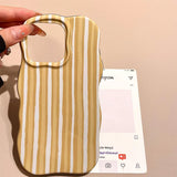Yeknu  Fashion Glossy Double Color Stripes Case for iPhone 12 13 14 15 16 17 Pro Max 17 Air Color Collision Ultra Thin Shockproof Cover
