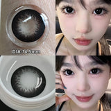 Yeknu  2pcs/pair Gray Colored Contact Lenses for Eyes Beauty Purple Halloween Makeup Lens Natural Look Brown Blue Big Eye Lens