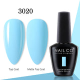 Yeknu  15ml Gel Nail Polish LED Semi-permanent Summer Varnish UV Vernis Blue Color Enamels For Nails Gellak Top Coat Base Polish