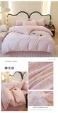 Yeknu Spring and summer pure cotton small fresh four-piece set, bedding sheet quilt cover, cotton student dormitory three-piece set