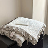 Yeknu  spring and summer new knitted cotton French small floral printing lace summer quilt summer cool quilt air conditioner quilt
