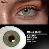 Yeknu  1Pair Fashion Big Lenses Colored Contact Lenses for Eyes Beauty Blue Eyes Lenses Natural Green Brown Grey Lens