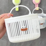 Yeknu  Cute Reusable Kitchen Hanging Baskets Sausage Mouth Cartoon Storage Basket Space-Saving Wall-mounted Organizer