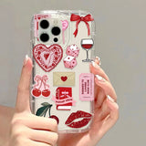 Yeknu  Cute Cherry Phone Case For iPhone 17 15 16 13 11 12 14 Pro Max 7 8 Plus Air 16e XR SE Shockproof Soft Clear Cover Coque