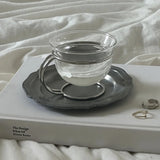 Yeknu  Creative Stainless Steel Stand Coffee Cup Glass Heat-resistant Fair Tea SetinsTrendy Bauhaus Retro Cup