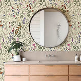Yeknu  Floral Peel and Stick Wallpaper Farm Floral Wallpaper Wildwood Self Adhesive Wallpaper for Home Bedroom Cabinets Wall Decor