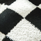 Yeknu  Checkerboard Plaid Plush Cushion Cover Knitted Car Sofa Throw Pillow Cover  Short Fleece Pillowcase Cushion for Sofa Bed Decor