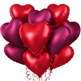 Yeknu  Red Heart Balloon Burgundy Bow Foil Balloon 18-inch Metallic Red Heart Balloon For Birthday Engagements Wedding Valentine's Day
