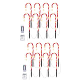 Yeknu  Christmas Candy Cane Lights 8 Modes Timer Remote Waterproof Battery Operated Pathway Marker Garden Landscape Decor Lawn Lights