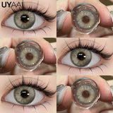 Yeknu  Color Contact Lenses Lenses Brown Pupils Color Contact Lenses for Eyes Green Lens 1 Pair/2pcs Pupils Cosmetic Lens