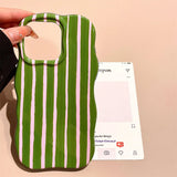 Yeknu  Fashion Glossy Double Color Stripes Case for iPhone 12 13 14 15 16 17 Pro Max 17 Air Color Collision Ultra Thin Shockproof Cover